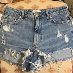 high waisted jean shorts - worn once!
